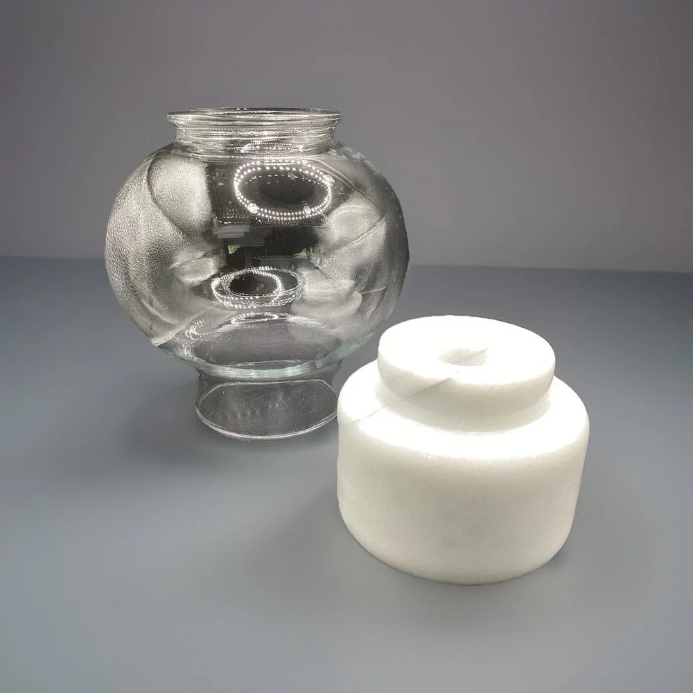 Vtg. Good Wood Gray Marble Taper Candlestick Holder‎ w/ Globe Decorative Decor